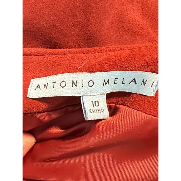 Antonio Melani EUC Rust Suede Sleeveless Rounded Neckline Midi Dress Size 10 - Picture 9 of 9